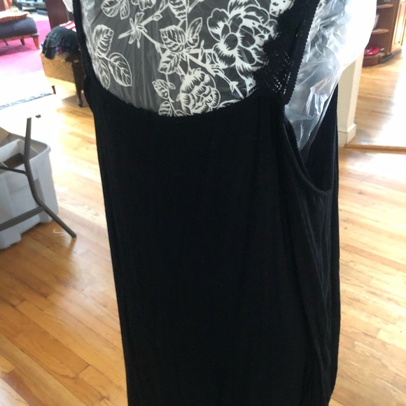 Xhilaration XXL black cotton blend off shoulder cold shoulder 3/4 sleeve - Picture 4 of 10